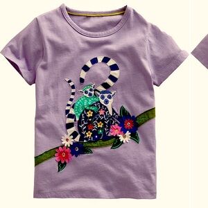 Purple Kids Shirt with Lemur Design